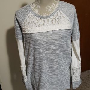 Annabelle long sleeve lacey light sweater